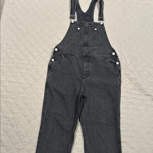 We The Free Boyfriend Washed Black High-Waisted Denim Overall. - Picture 6 of 15